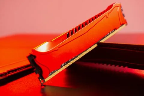 Memory RAM Module closeup. Modern computer parts and hardware component Stock-Fotos