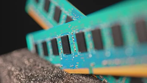 Memory RAM module for PC computers and  Artificial Intelligence AI and data.. Vidéo 329323288