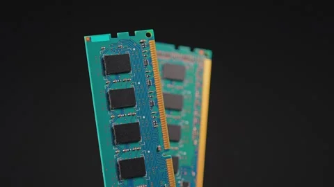 Memory RAM module for PC computers and  Artificial Intelligence AI and data.. Vídeos de archivo 329323297