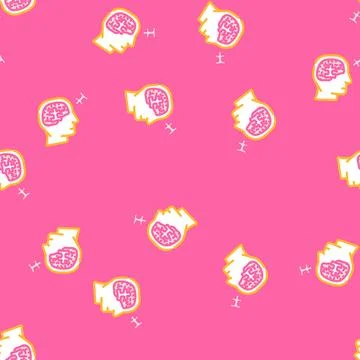 Memory recall neuroscience neurology vector seamless pattern 库存插图