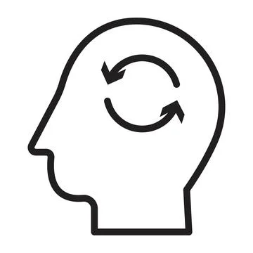 Memory Recall Symbol Emphasizing Mental Health and Cognitive Function Stock Illustration