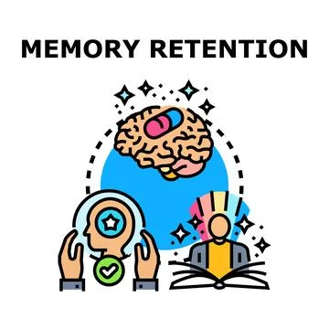 Memory retention improving brain health medical concept Stock Illustration