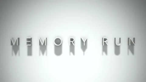 Memory run 3D title animation with shadows on a white background Stock Footage 297387378