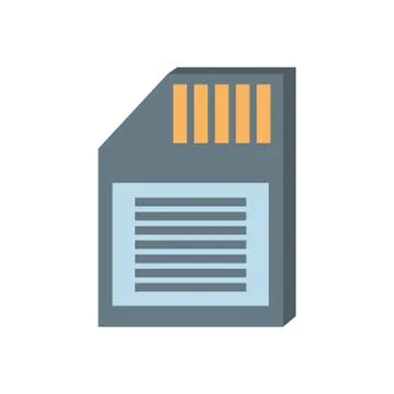 Memory sd card back icon Stock Illustration