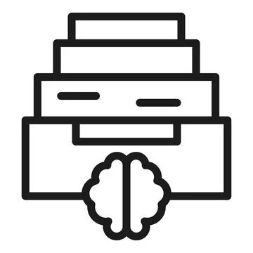 Memory shelf icon outline vector. Brain frame Illustrazione stock