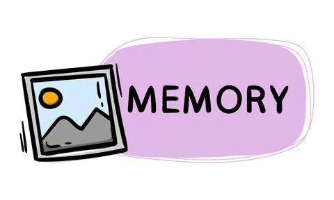 Memory. Simple vector sticker with photo icon Stock Illustration