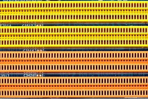 Memory slots, a background Stock Photos