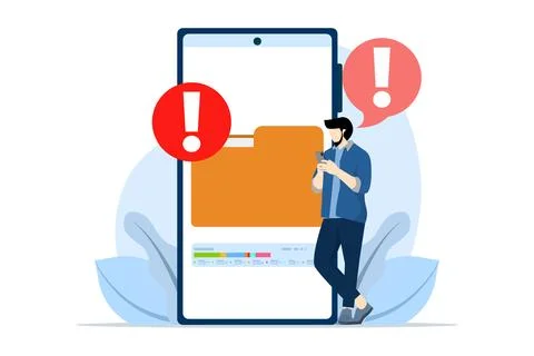 Memory space full notification concept 스톡 일러스트