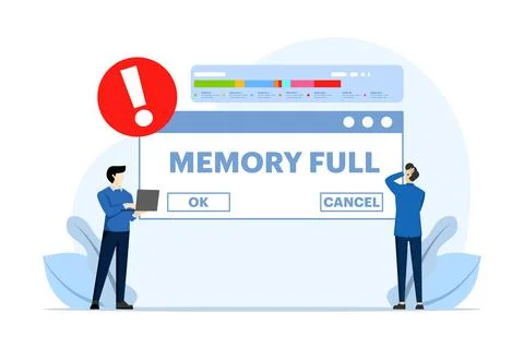 Memory space full notification concept 스톡 일러스트