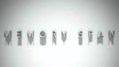 Memory span 3D title animation with shadows on a white background 스톡 동영상 297081936