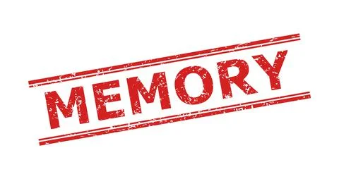 MEMORY Stamp with Grunged Style and Double Parallel Lines Stock Illustration