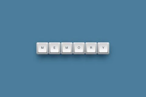 Memory text on a 3d keyboard button with shadow concept series 스톡 일러스트
