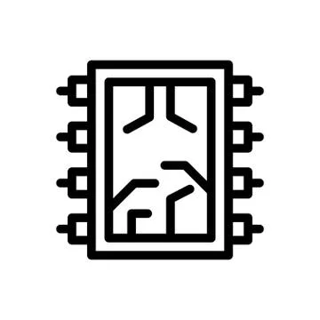 Memory thin line icon Illustrazione stock