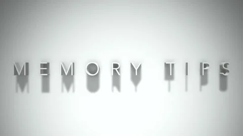 Memory tips 3D title animation with shadows on a white background Stock Footage 297667743