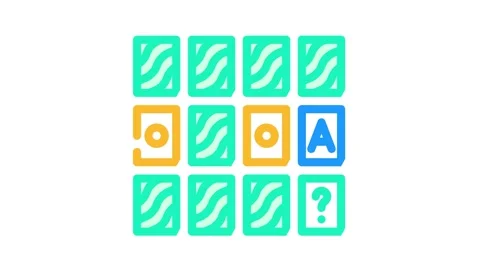 Memory training color icon animation Stock Footage 166893925