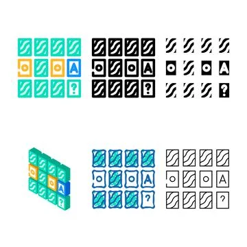 Memory training color icon stylized vector color Stock Illustration