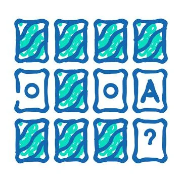 Memory training icon doodle illustration Stock Illustration