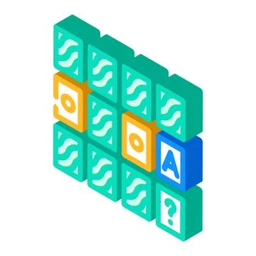 Memory training isometric icon vector illustration color Stock Illustration