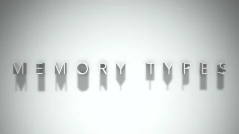 Memory types 3D title animation white text on a white background Stock Footage 299369592