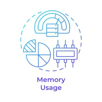 Memory usage blue gradient concept icon Stock Illustration