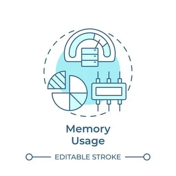 Memory usage soft blue concept icon Illustrazione stock