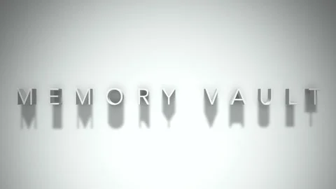 Memory vault  3D title animation white text on a white background Stock Footage 299635969