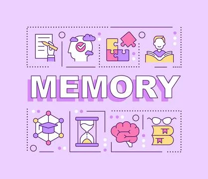 Memory word concepts pink banner Stock Illustration