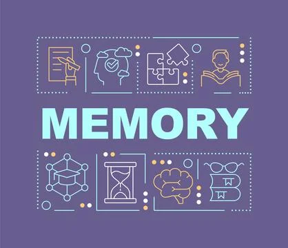 Memory word concepts violet banner Illustrazione stock