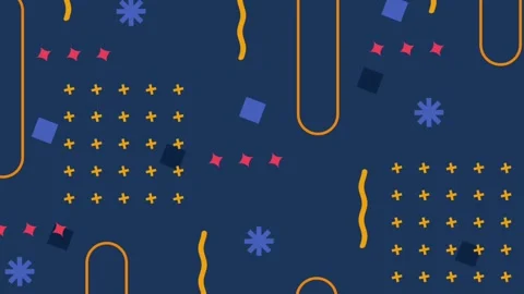 Memphis background, Abstract geometry background set. Looping video animation Stock Footage 279854572