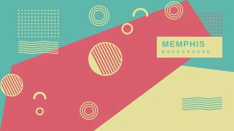 Memphis background motion graphics with retro geometric shapes and patterns. Stock Footage 341025078