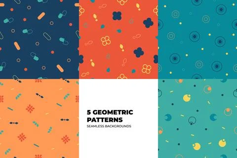 Memphis Background Set Stock Illustration