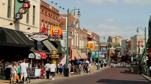Memphis Beale Tourists Stock-Footage 12021521