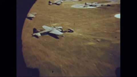 Memphis Belle landing on airfield Stock Footage