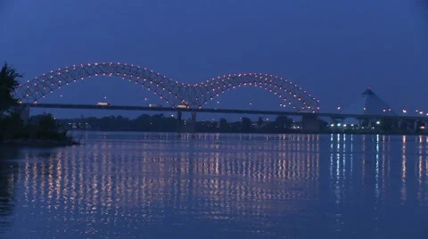Memphis bridge sunset timelapse Stock-Footage 7769554
