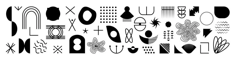 Memphis brutal primitive elements Stock Illustration