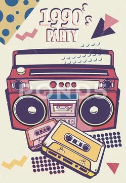 Memphis cards retro illustrations. banners in 90s style. graphic and printed Stock Illustration
