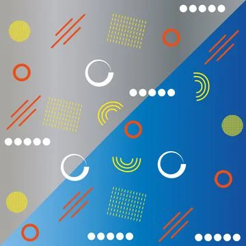 Memphis circles background. Stock Illustration