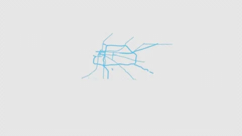 Memphis City Line Map Self Drawing Animated Overlay, Alpha 4K 스톡 동영상 340286404