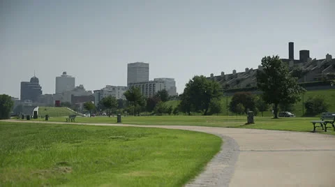 Memphis City Skyline with Runner Video stock 27192083