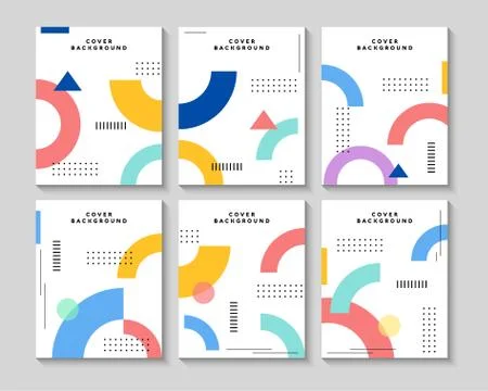 Memphis cover set design vector illustration Stock Illustration