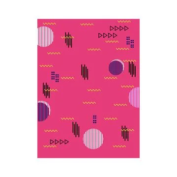 Memphis design abstract pattern with geometric shapes Stock Illustration