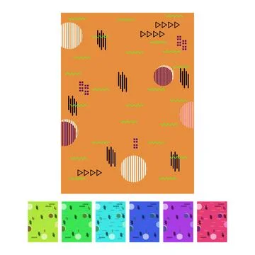 Memphis design abstract pattern with geometric shapes Stock Illustration