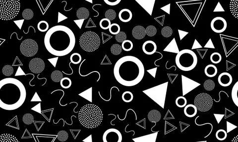 Memphis Design. Doodle Backdrop. Seamless Pattern. Stock Illustration