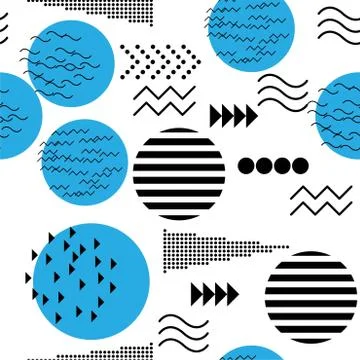 Memphis design elements. Retro funky graphic, 90s trends designs and vintage  Stock Illustration