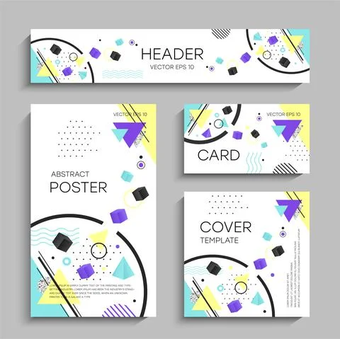 Memphis design elements. Retro funky graphic, 90s trends designs and vintage Stock Illustration