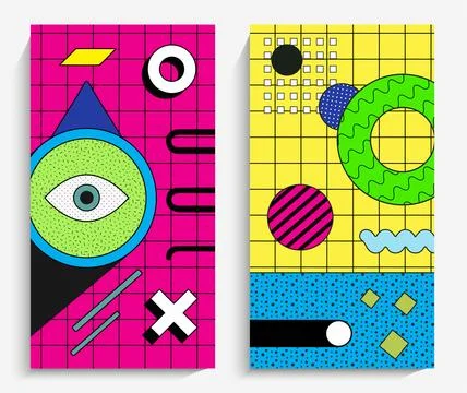 Memphis design elements. Retro funky graphic, 90s trends designs for your p.. Stock Illustration