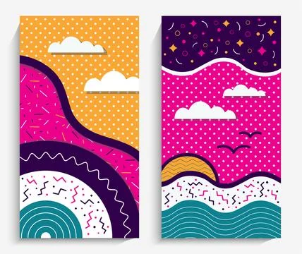 Memphis design elements. Retro funky graphic, 90s trends designs for your p.. Stock Illustration