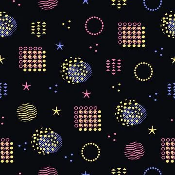 Memphis design seamless pattern Illustrazione stock