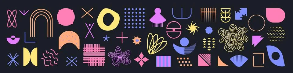 Memphis design shapes and elements Stock Illustration