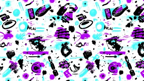 Memphis Diagonal Neon Flash – Animated Pattern Stock Footage 306456764